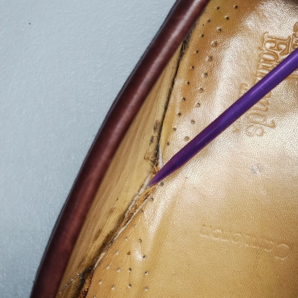 Allen Edmonds Cameron Penny Loafers Mens 8.5EEE Burgundy Leather Slip On 42075 - Picture 8 of 9